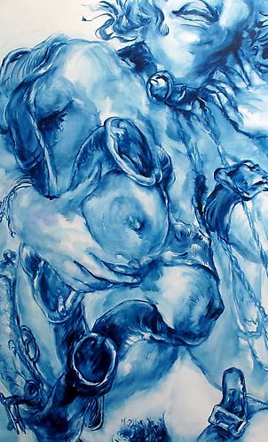 Buckled Blue (2011)
Oil On Linen
67h x 43w in (170.18h x 109.22w cm)