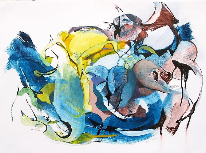Nancy H. Taplin
 Dense Blues , 2011
oil on rag paper, 22 x 30 inches
Listing #15