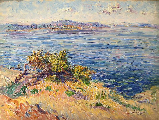 Martigues, South of France
Oil on panel, 10 1/2 x 13 3/4 inches 
Signed lower right: Dambourgez