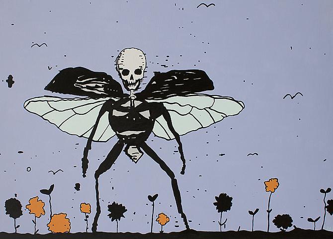 Death Beetle, 2012
Acrylic and Enamel on Canvas over Panel, 32 x 48 inches.