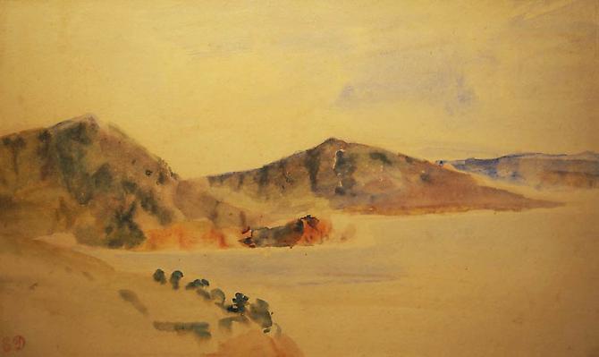 Le Cote du Maroc
Watercolor on paper, 6 1/2 x 11 inches
Stamped lower left: ED
Price upon request