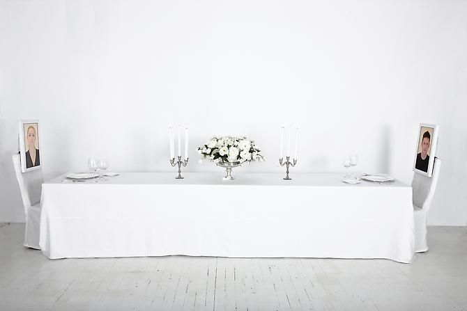 Dinner for Two, 2012
Mixed media installation
16 x 5 x 2.3 ft / 488 x 152 x 70 cm