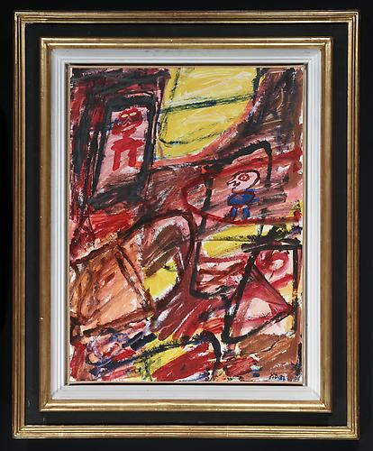 Jean Dubuffet, Site avec deux personnages, 1981, 67 x 50 cm