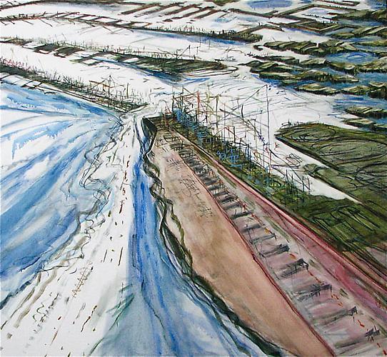 Judith Belzer, Edgelands #6 (2012)
Oil On Canvas
38h x 42w in (96.52h x 106.68w cm)
