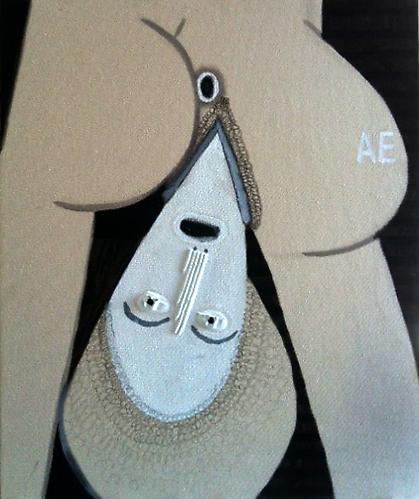 Austin Eddy
 I'm Outta Here B , 2012
Acrylic, ink, oil pastel and cardboard on canvas
20 x 24 inches