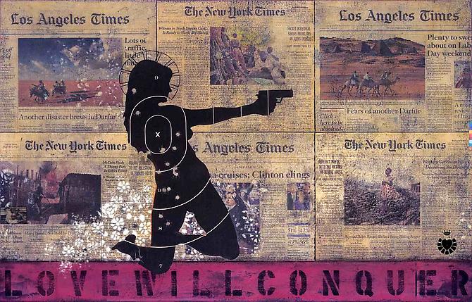 Ellwood T. Risk
Love Will Conquer V, 2011
Archival digital print on canvas on wood panel with resin finish, framed
Edition of 5
48 x 72 x 2 inches