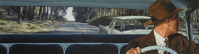 1956 De Soto Firedome Sportsman (Vertigo), 2011  
Oil on canvas 
10 x 36 inches
