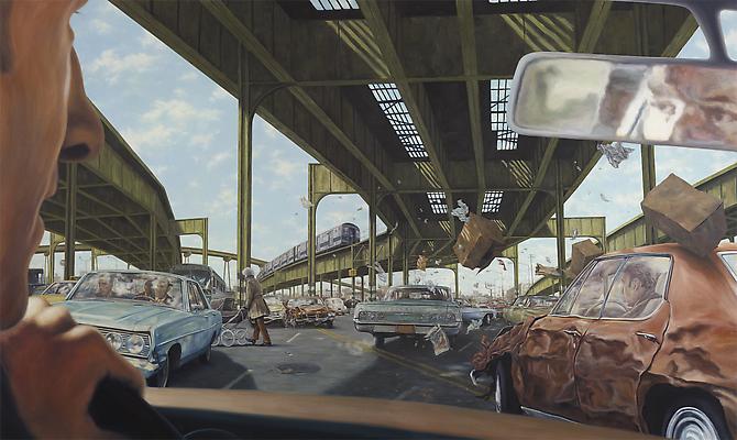 1971 Pontiac LeMans Hardtop Sedan (The French Connection), 2012  
Oil on canvas 
72 x 120 inches