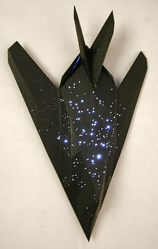 Erika Wanenmacher 'Stealth to Steal You Home', 2007 plywood, paint & light-emitting diodes 62 x 42 x 10 inches