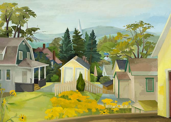 Celia Reisman, 2009
 Esme's Corner , oil on canvas
26" x 50"
