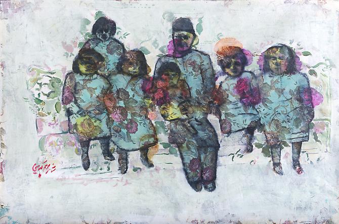 Family  2011 
Mixed media on fabric
51x78 in