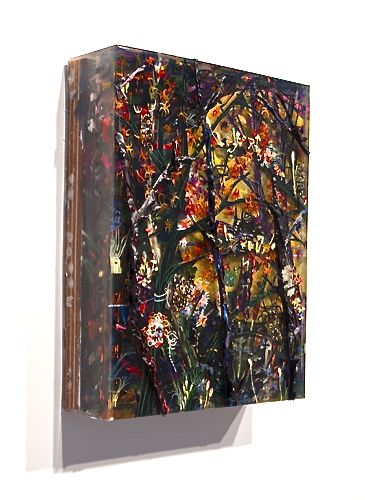 DAVE AND JENN | FINDING A CURE FOR A MILD PARANOIA | ACRYLIC AND MIXED MEDIA | 10 X 8 X 3 INCHES | 2011