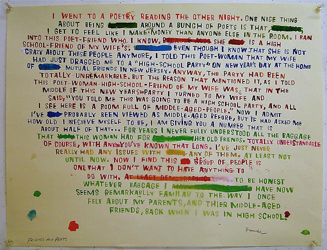  Friends and Poets , 2011
Ink and gouache on paper
19 ¾  x 25 ½ inches