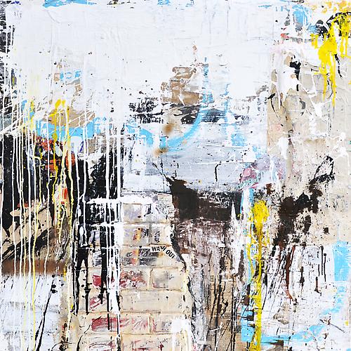  Garden of Eden , 2012
Acrylic, paper, collage on panel
48 x 48 inches