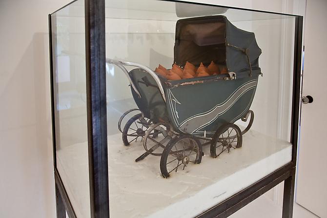 low rider, 2012
Found object, metal, glass, goat's milk soap, and terracotta
61.5 x 40 x 25 inches
Install view