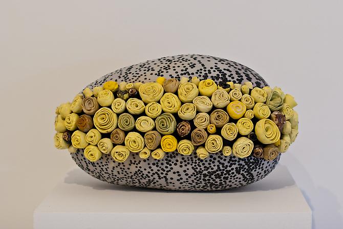 Yellow Cowrie III, 2012
Salt glazed porcelain, colored porcelain and epoxy
8.5 x 15.5 x 7 inches