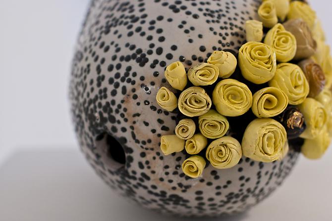 Yellow Cowrie III, 2012 (detail)
Salt glazed porcelain, colored porcelain and epoxy
8.5 x 15.5 x 7 inches