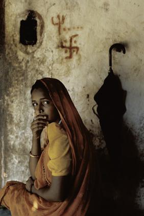 Gujarati girl at home during the monsoon- Gujarat, India 
1996
C-type print on Fuji Crystal Archive paper