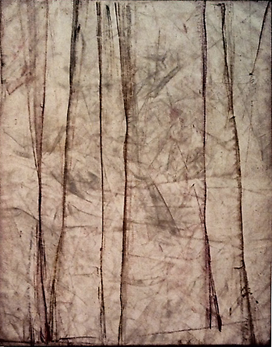 How Many Miles to Babylon, 2012
Grit on canvas
30 x 24 inches
76.2 x 61 cm