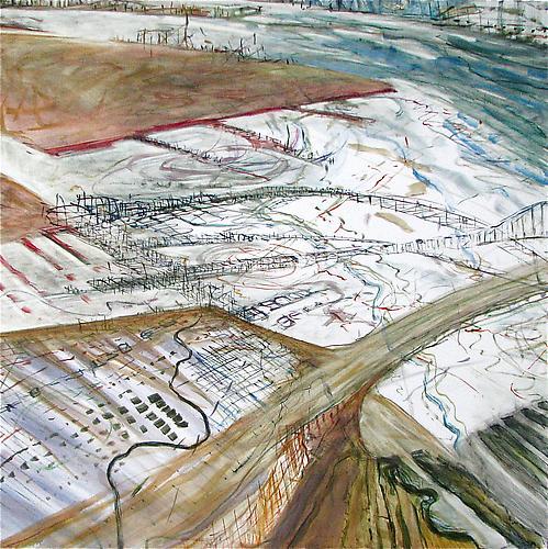 Judith Belzer, Edgelands #7 (2012)
Oil On Canvas
40h x 40w in (101.6h x 101.6w cm)