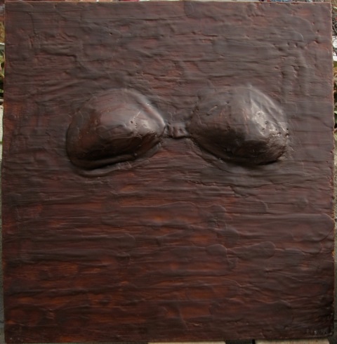  No Hard Feelings , 2011
Masonite, wax, and attachments (to be cast in bronze)
18 ½ x 18 x 1 ¾ inches