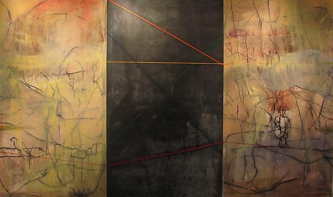 Cesare DeCredico
 Dead Air , 2012
Mixed media on wood and rubber
84 x 144 inches