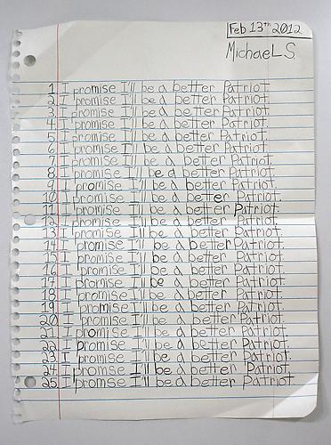 I Promise I’ll Be A Better Patriot
graphite, prismacolor on paper		
67”X51”		
2012