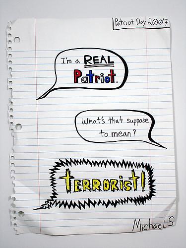  I’m a Real Patriot , 2007
Marker, Prismacolor on paper
67 x 51 inches