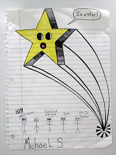 I'm a Star
graphite, marker, prismacolor on paper
67 x 51 inches
2011