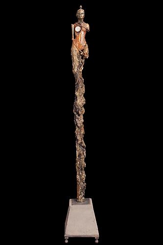 KALI, 2011									
Polychromed terracotta, hydrocal, steel, brass,	gold, and gold leaf on a concrete base
78 x 11 x 12 inches