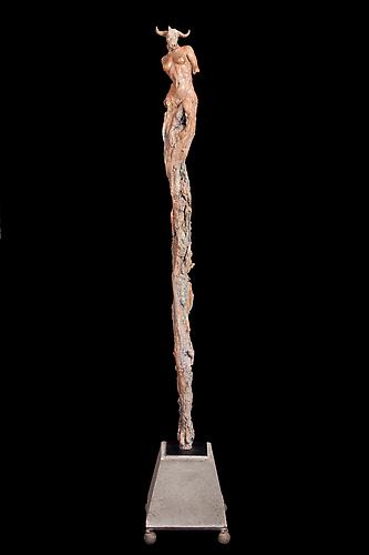 ADRIAN I, 2011								
Polychromed terracotta, hydrocal, and steel on a concrete base
73 x 12 x 12 inches