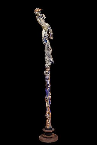 GABRIELLE II, 2011								
Polychromed terracotta, hydrocal, steel, and copper on a steel base
72 X 10 x 11 inches