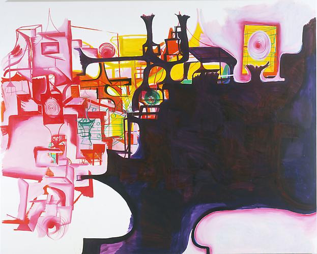 Joanne Greenbaum
Bedroom Set 2005 
80 x 100 inches
oil on canvas