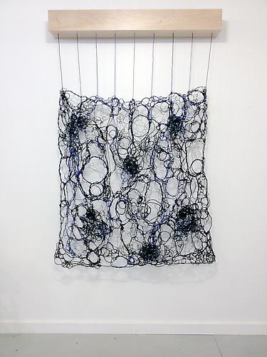  Black and Blue Woven ,  2013, wire, speakers, 4-channel 11.52, minute soundtrack, electronics, 48 x 56 x 7 inches