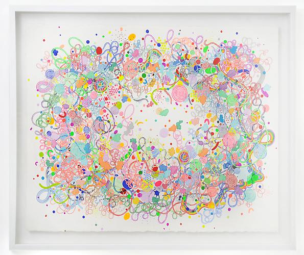 Cyclical, 2012
Acrylic paint & felt-tip pen on paper
23 x 30 inches