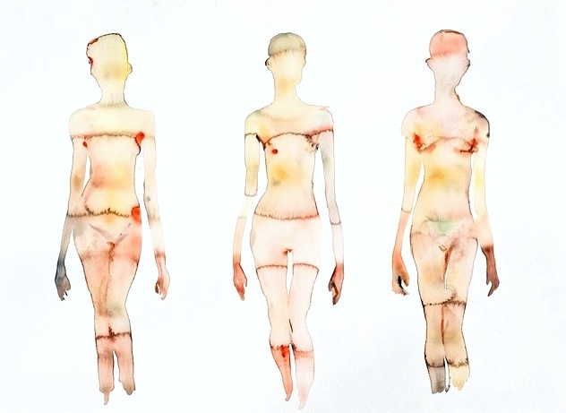3 Figures Lighter (2012)
Watercolor On Paper
22h x 30w in (55.88h x 76.2w cm)