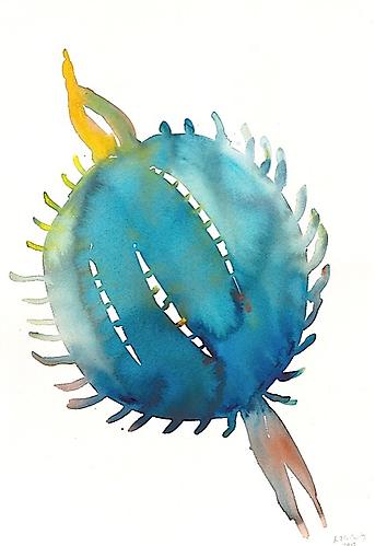 Untitled (Blue Spike) (2012)
Watercolor On Paper
22h x 15w in (55.88h x 38.1w cm)