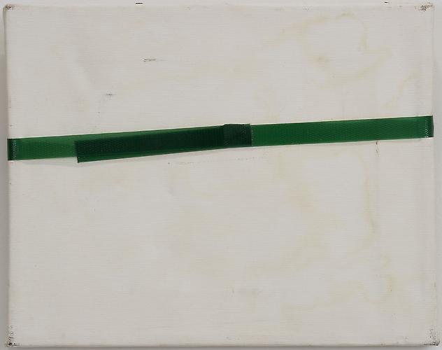 Karin Sander
Mailed Painting
Berlin-New York 2007, 9.45 x 11.81 inches 
white primed canvas