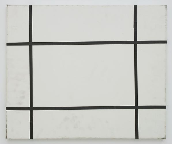 Karin Sander
Mailed Painting, Berlin-New York 2006-2007 
19.69 x 23.62 inches
white primed canvas
