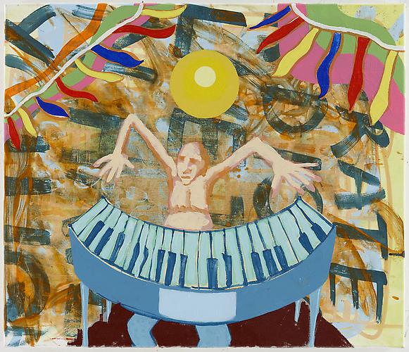 Keyboard with Flags, 2010  
Acrylic on canvas
24 x 30 inches