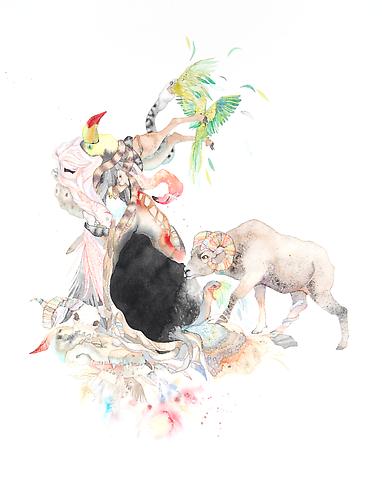 Laura Ball, Growth, (2011)
Watercolor, Graphite On Paper 
20h x 16w in (50.8h x 40.64w cm)