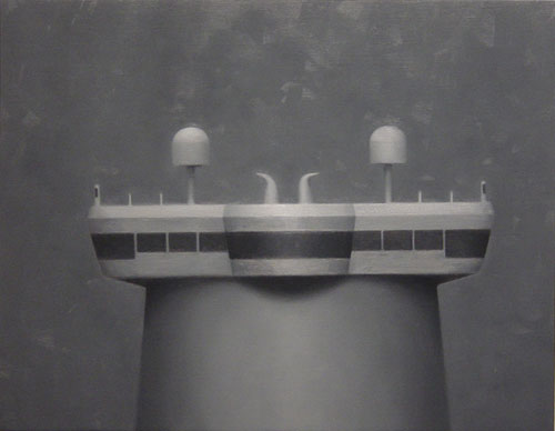  Ships Bridge with Horns #2 , 2007, oil on linen, 14 x 18 inches