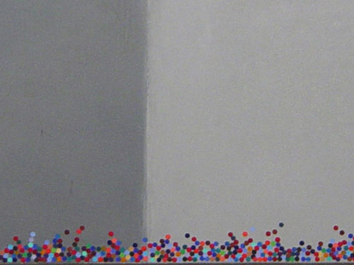 600 Dots, 1999, oil on canvas, 20 x 20 inches, (detail)