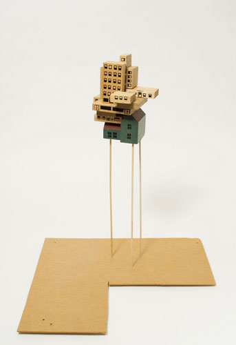 Ana Tiscornia, 2010, For the time being , Painted wood, 18.5 x 15 x 13 inches