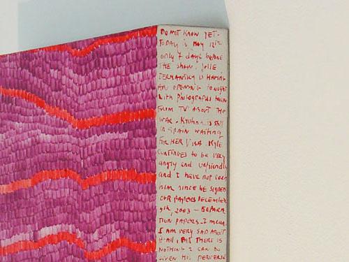  Untitled (Diary) , 2002, detail, acrylic on paper, 14 x 14 inches