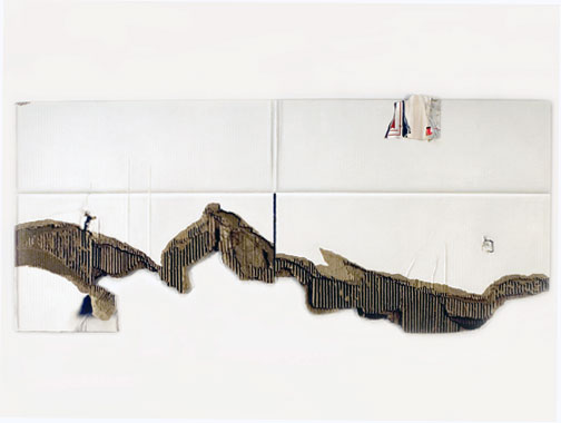  Fragil , 2011, oil on cardboard, 21.5 x 57.5 inches