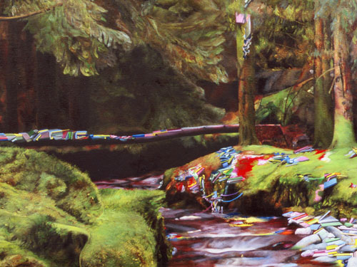  Gorten Glen Forest Park, Ireland (detail) , 2005, oil on canvas, 56 x 48 inches