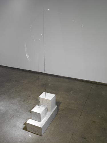  Known/Unknown , 2007, cement, steel wire, paper, clock movement