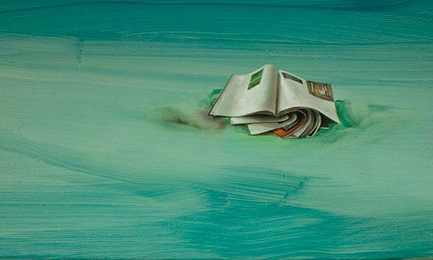  Magazine (detail) , 2009, oil on canvas, 10 x 13 inches