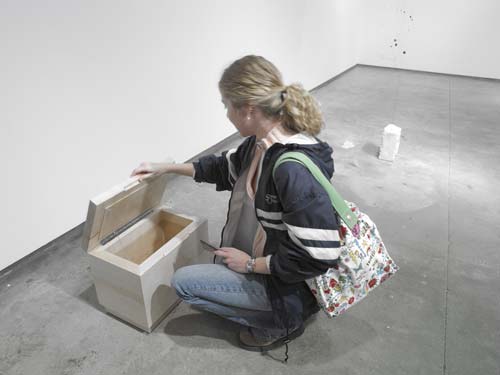  Open , 2007, maple, hardware, electronics, soundtrack, (box made by Ken Landauer)